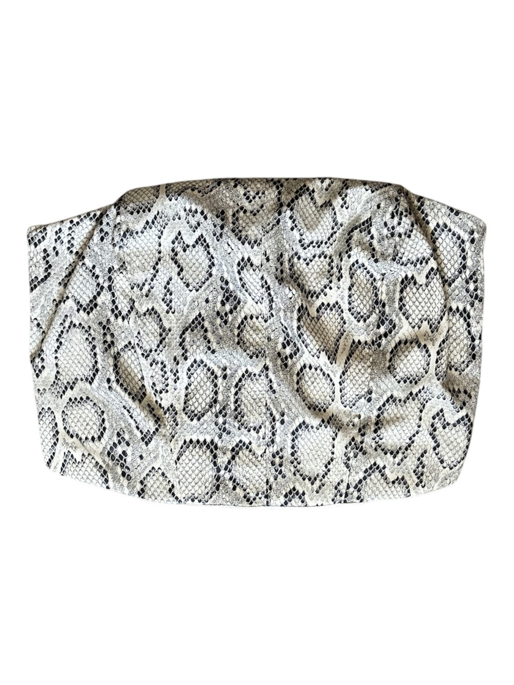 Haute Monde Snakeskin Ruched Tube Top
